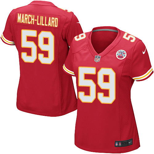 Women's Game Justin March-Lillard Nike Jersey Red Home - #59 NFL Kansas City Chiefs
